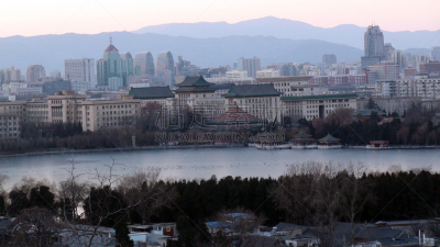 北海公园,故宫,北京,摄像机拍摄角度,水,旅游目的地,水平画幅,建筑,无人,东亚