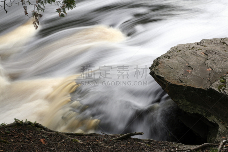 自然,波丘派恩山荒野地州立公园,密歇根州半岛,水,水平画幅,瀑布,无人,偏远的,户外,美国中西部地区