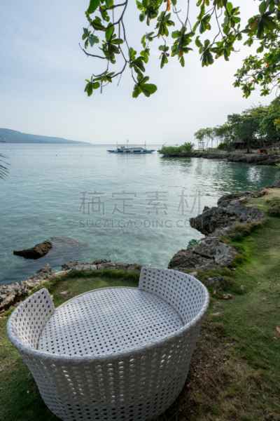椅子,圆形,海滩,蜜月,旅途,华贵,热带气候,浪漫,海岸线,菲律宾