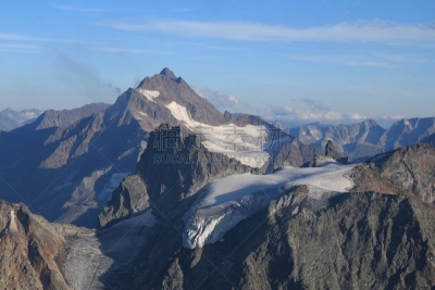 瑞士阿尔卑斯山,山,冰河,自然美,天空,水平画幅,雪,无人,夏天,户外