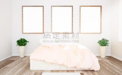 边框,卧室,三个物体,画布,热,空的,纺织品,软垫,模板