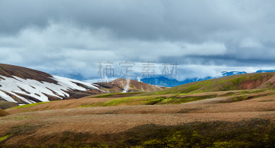 兰德玛纳,冰岛国,山谷,瑞奥莱特幽灵城,水平画幅,山,无人,夏天,户外,著名景点