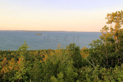 风景,自然,水平画幅,休伦湖,无人,夏天,户外,湖,北美,岛