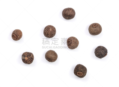 风景,牙买加,椒类食物,白色背景,分离着色,芳香的,干的,多香果粉,白色,西班牙甘椒