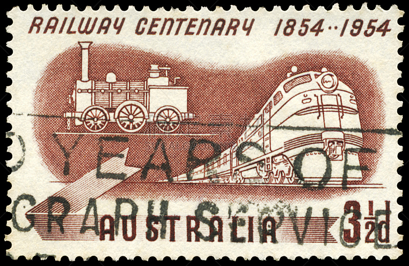 机车,邮戳,蒸汽机车,水平画幅,无人,古老的,古典式,铁轨轨道,交通方式,工业