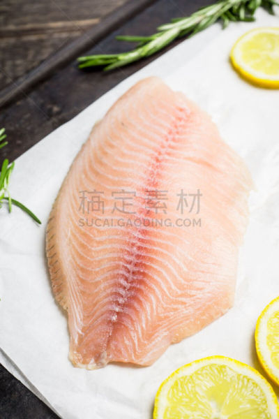 生食,罗非鱼,鱼片,案板,酸,牛排,清新,自然界的状态,鱼肝油,香料