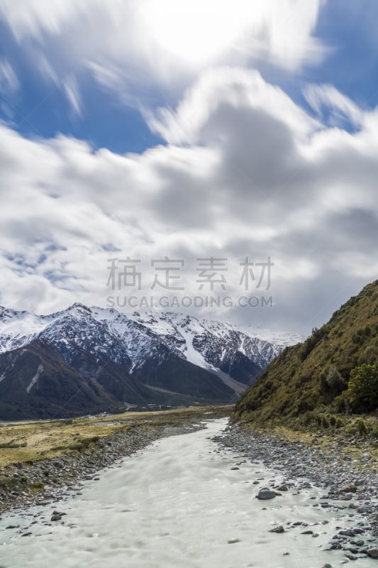 库克山,垂直画幅,河流,乡村,塔斯曼冰川,麦肯齐地区,普卡基湖,帝卡波湖,特卡波,南阿尔卑斯山脉