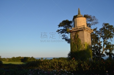 水塔,哈克尼斯纪念国家公园,常春藤,新英格兰,景观设计,公园,20世纪,植物园,园林,阴影