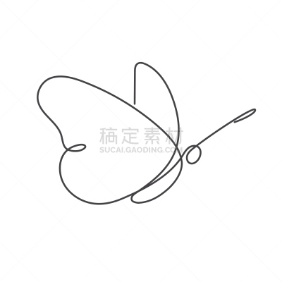 蝴蝶,连续性,线条画,线条,一个物体,白色,细的,轮廓,模仿动物,贺卡