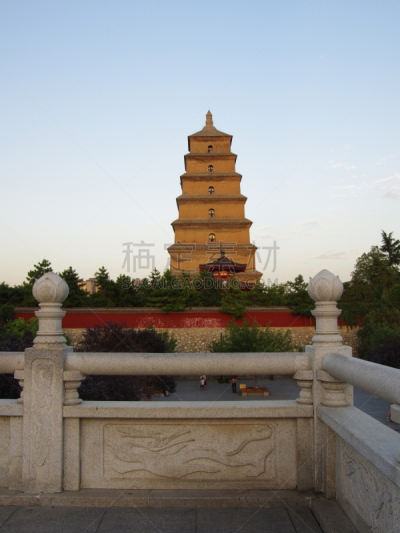 巨大的,宝塔,大雁塔,唐朝,西安,陕西省,垂直画幅,度假胜地,无人