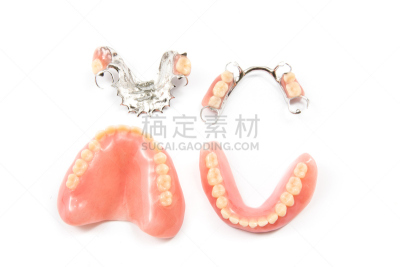 假牙,白色背景,人造的,假肢,水平画幅,健康保健,塑胶,顶部,替代,充满的