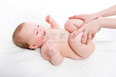 腿,按摩师,母亲,婴儿,羊毛帽,白色,床单,美,四肢,水平画幅