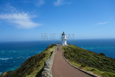 cape reinga,新西兰,仅一个女孩,女强人,一个人,仅儿童,海岸线,儿童,小路,波浪