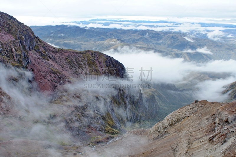 卡扬贝,山谷,火山,低视角,卡杨贝,拉丁美洲,云,图像,厄瓜多尔,沟壑