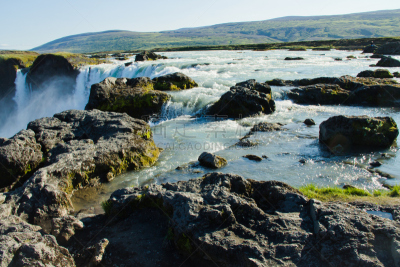 瀑布,冰岛国,自然美,全景,风景,活力,史克卡瀑布,hraunfossar,胡萨维克,黛提瀑布