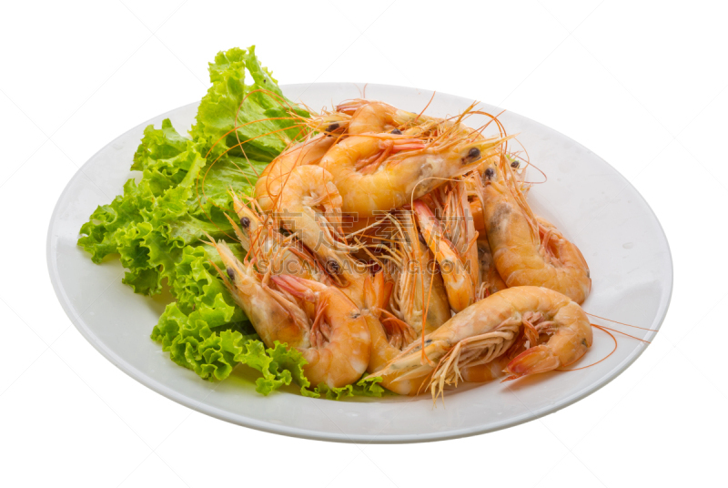 巨大的,黑色虎虾,煮食,水平画幅,小的,无人,开胃品,有机食品,膳食,海产