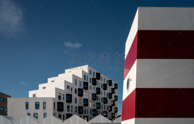 学生,欧登塞,丹麦,房屋建设,窗户,天空,校园,新的,水平画幅,建筑