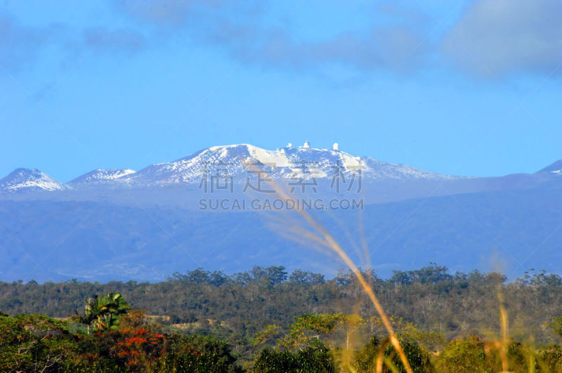 莫纳亚克火山,雪山,天空,水平画幅,雪,无人,火山地形,早晨,科学,户外