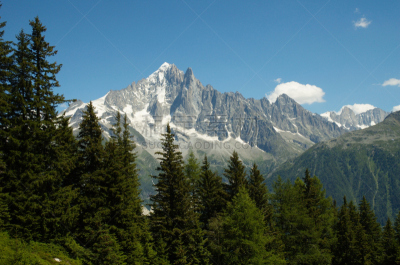 米迪德鲁峰,霞慕尼峰,霞慕尼,自然,天空,水平画幅,绿色,地形,岩石,雪