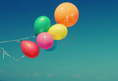 气球,多色的,天空,风,艺术,水平画幅,纹理效果,古典式,夏天,生日