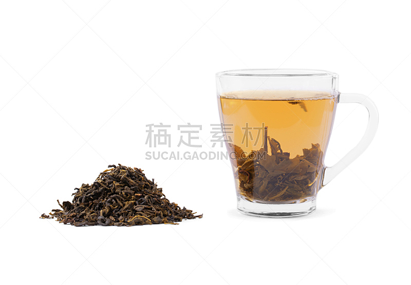 热饮,干的,健康生活方式,马克杯,杯,中国茶,分离着色,白色背景,茶叶,放松