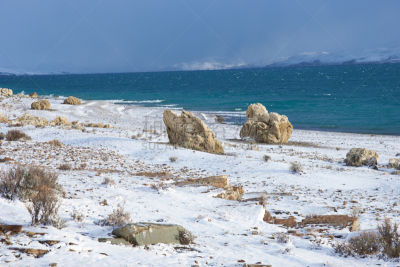 冬天,百内犄角双峰,thomas paine,拉格那沃德湖,巴塔哥尼亚,南美,水,水平画幅,山,雪