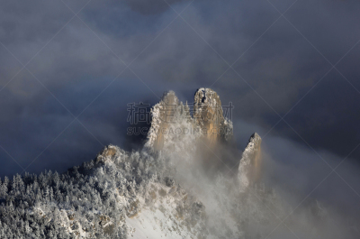 雪,悬崖,the vercors,岩面,天空,水平画幅,无人,户外,自由,山脊