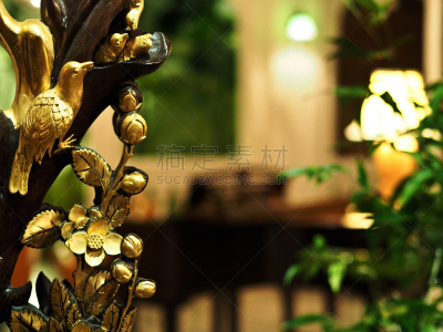 金叶,鸟类,黄金,槟榔屿州,镀金的,水平画幅,木制,无人,雕刻物,2015年