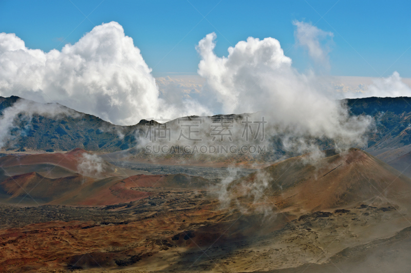 毛伊岛,火山,火山口,夏威夷大岛,哈雷卡拉火山口,火山岩,起源,水平画幅,地形,岩石