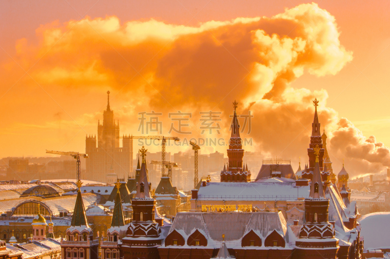 红场,在上面,圣巴索大教堂,天空,地名,半空中,都市风景,建筑业,国际著名景点,著名景点