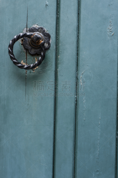 大门,绿色,木制,垂直画幅,门口,门把手,纹理效果,风化的,无人,衰老过程