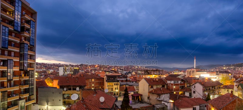 Prishtina (Pristina) Kosovo at Night – Panorama