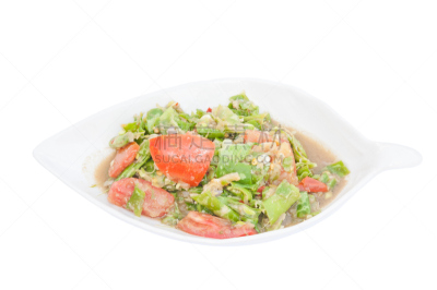 豆,沙拉,白色背景,可汗面具,便帽,碎纸,食品,泰国,图像,木瓜