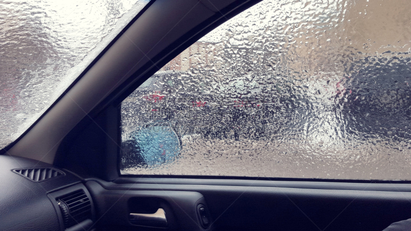 雨,冻结的,窗户,汽车视镜,暴风雨,气候,雪,陆用车,早晨,冰晶