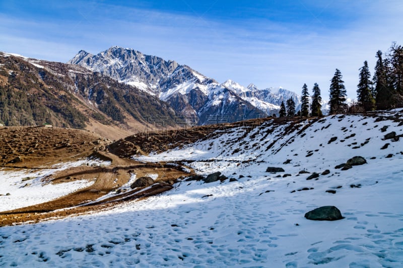 雪,喜马拉雅山脉,接力赛,平流层,索马,斯利那加,查谟和克什米尔,天空,水平画幅,无人