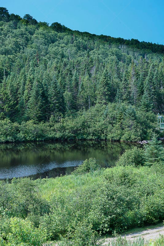 天空,湖,山,在下面,蓝色,劳蒂尔,voyageurs national park,明尼苏达,垂直画幅,水