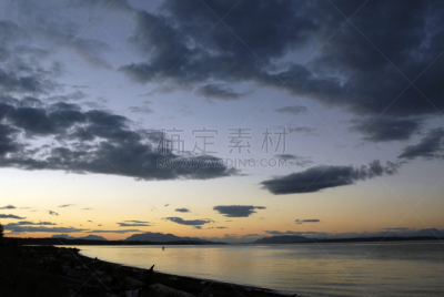 水边,坎贝尔河,水,天空,水平画幅,纹理效果,无人,大不列颠哥伦比亚,海洋,温哥华岛