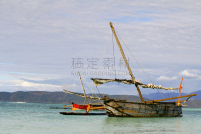 马达加斯加,传统,船,诺兹比,岛,旅途,热带气候,桨叉架船,马拉加什人,自制的