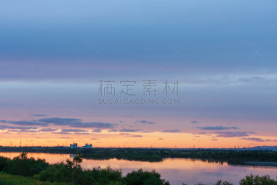 河流,水,天空,水平画幅,云,无人,工厂,户外,戏剧性的天空,草