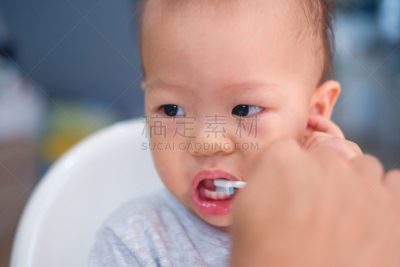 人的牙齿,男婴,小的,可爱的,童年,父亲,理想化的,18到21个月,刷