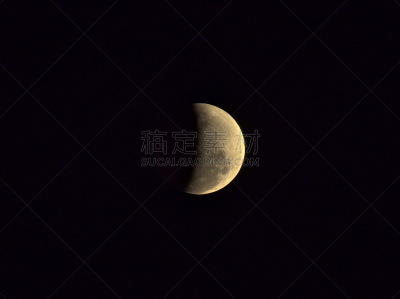 月蚀,2019,地形,夜晚,明亮,暗色,红色,黑色,部分,一半的