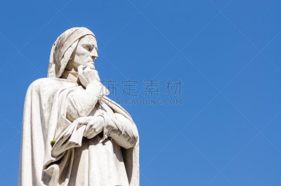 广场,dante,维罗纳,意大利,雕像,过时的,炼狱,云景,云,想法