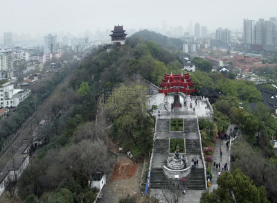 黄鹤楼,摄像机拍摄角度,挡土墙,办公室,纪念碑,天空,石墙,水平画幅,高视角,山
