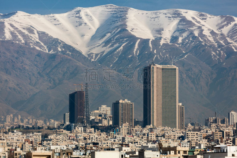 elburz mountains,德黑兰,城市天际线,雪山,伊朗,水平画幅,雪,无人,户外,彩色图片