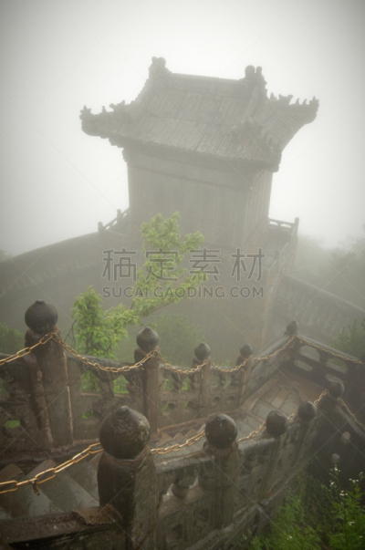 古老的,寺庙,武当山,中国功夫,太极,道教,垂直画幅,台阶,禅宗,灵性