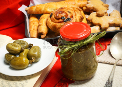 果酱,饼干,番石榴,水平画幅,水果,有机食品,蛋糕,玻璃,烘焙糕点,甜食