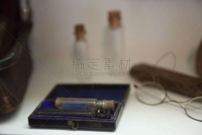 健康保健,组物体,古典式,小瓶,药,水平画幅,无人,眼镜,摄影,包
