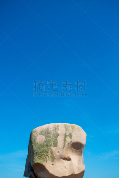 岩石,玫瑰海岸,奇异的,佩洛斯基雷克,波罗马纳什,布列塔尼,垂直画幅,天空,稀缺,沙子
