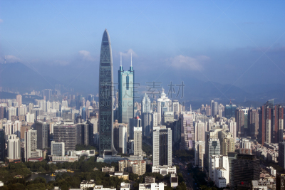 建筑业,深圳,城市天际线,天空,未来,水平画幅,无人,代表,户外,深圳京基100