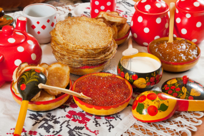 薄烤饼,俄罗斯,餐具,鱼子酱,水平画幅,无人,开胃品,蛋糕,膳食,特写